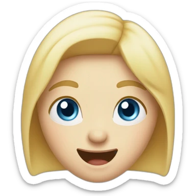 white woman with blue eyes, winking, sticking out tongue, silly, laughing emoji sticker