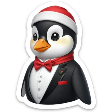 charming penguin with a red bandana sticker