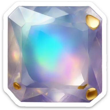opal crystal gemstone square die gold dot sticker