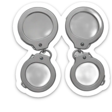 two handcuffs sticker