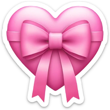 Pink heart with a bow on it  sticker
