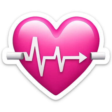 Pink heart with beat sticker