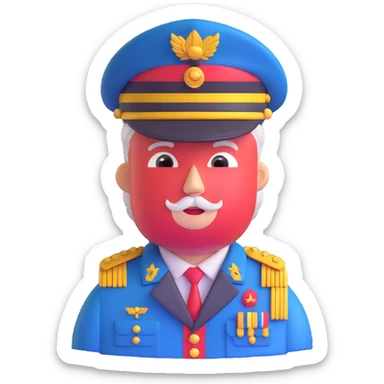 Tomato wearing Napoleon Bonaparte's bicorne hat and military officer uniform sticker
