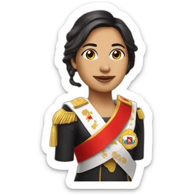 Dina boluarte with peru presidnetial sash sticker