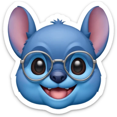 Stich with glasses sticker