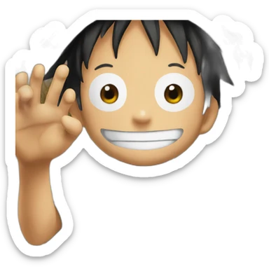 Luffy with big hand sticker