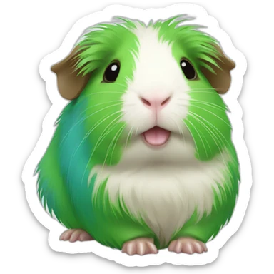 Guinea pig green with blue sticker
