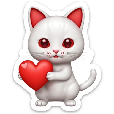 pop cat popping, a red heart comes out sticker