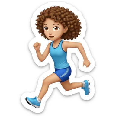 curly girl running sticker