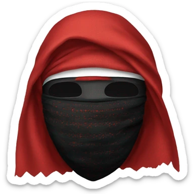 Masked with a red shemagh sticker