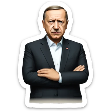 Erdogan folded hands sticker