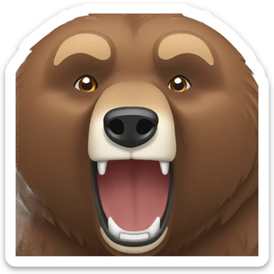 simple Grizzly Bear growling sticker