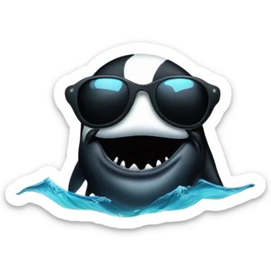 Killer whale wearing sunglasses  sticker