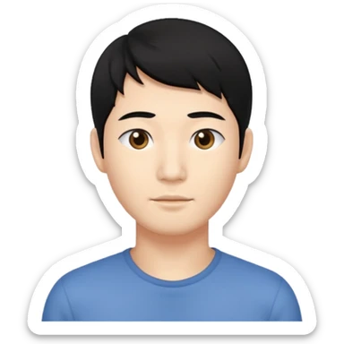 asian male thin face sticker