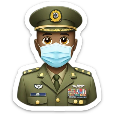 a military Head Portraits in a Medical masks sticker