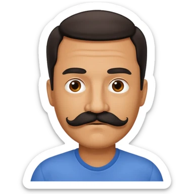 mustache middle aged man,Big black mustache. sticker