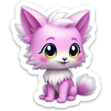  High quality Cute Cool Kawaii edgy Pretty Chibi Fur-Sona Shiny Colorful Sparkly Fakemon Full Body sticker