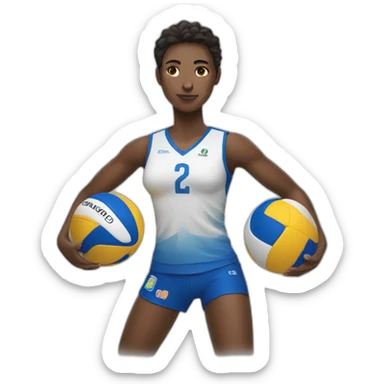Voley player sticker