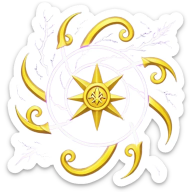 Wiz 101 casting sigil purple and yellow inspired storm magic  sticker