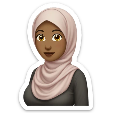 Hijabi pregnant light skin sticker