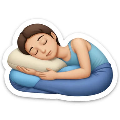 person sleeping on their stomach sticker