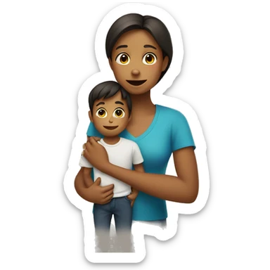niño pequeño con su mama sticker