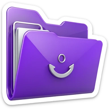 purple download folder sticker
