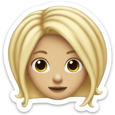 blonde straight hair doodle sticker