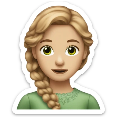 danish girl with green eyes and light brown hair sticker