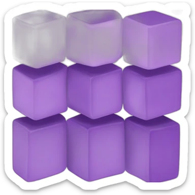 Three purple Parallelepipeds faced to the front. The first must have the letter A, the second the letter K and the third the letter F. the letters must be white and in the middle sticker