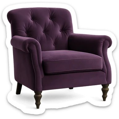 purple velvet armchair sticker