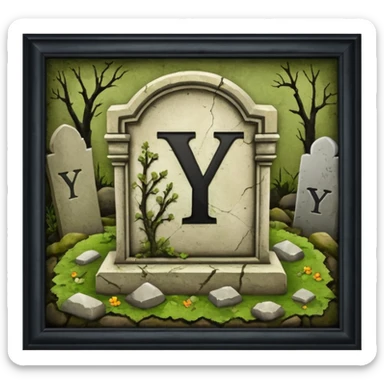 To symbolize team y being renamed, maybe a y on a grave? sticker
