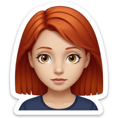 with girl with brown eyes and red hair sticker