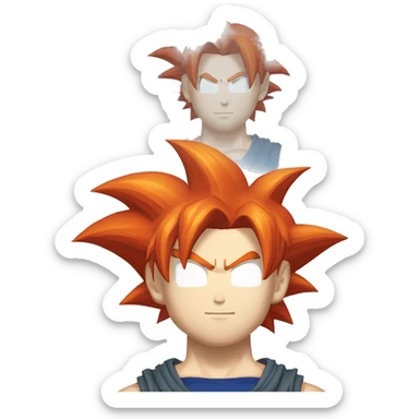 Goku super saiyan red hair blue aura sticker
