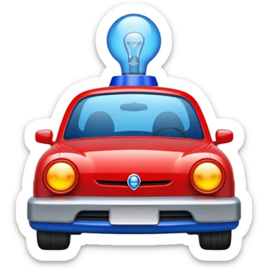 Siren Light on a car top  sticker