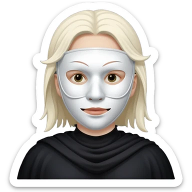 scream in black clothing with white mask sticker