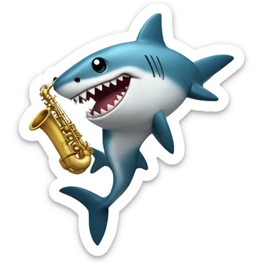 shark saxophone sticker