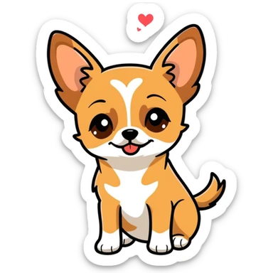 Perro chihuahua mezcla marron mandando un beso sticker