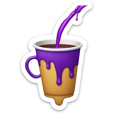Double cup with purple liquid pouring out sticker