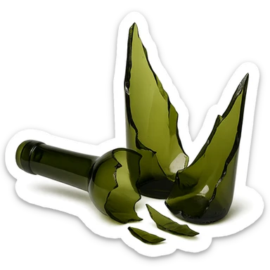 broken wine bottle, variation 3 sticker