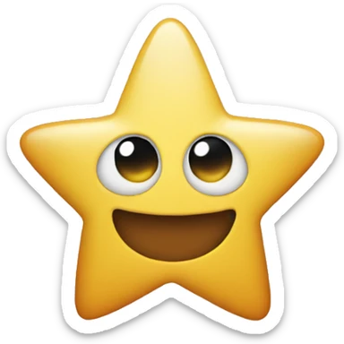 Only half of star emogi sticker