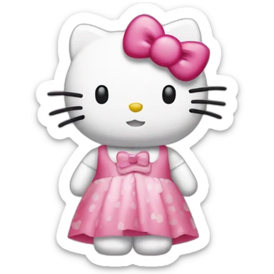 Hello kitty fait des bisous sticker