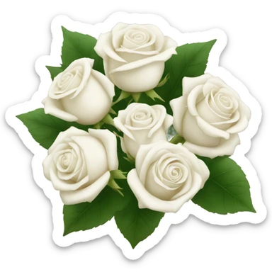 white rose bouquet  sticker