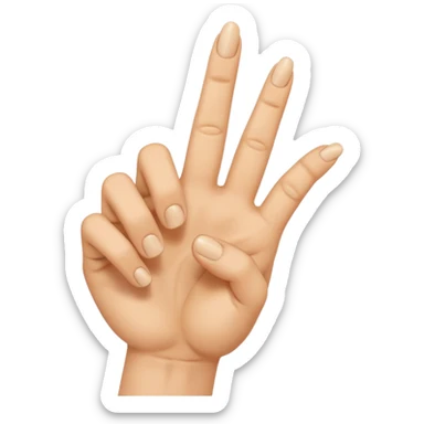 open hand twisting index and middle finger sticker