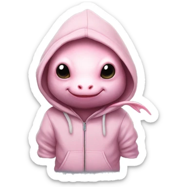 Axolotl wearing a hoodie  sticker