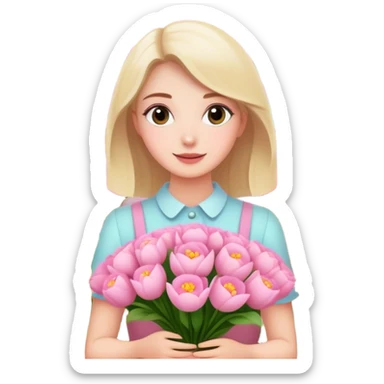 soft pink flower shop sticker