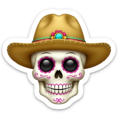 Quiero una calavera con su sombrero sticker