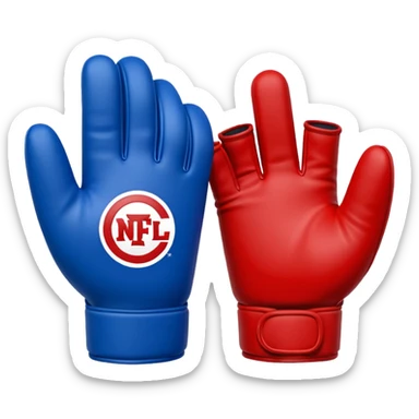  #1 glove nfl thumbs up   in blue (#00A3E0) and red (#F9423A)  sticker