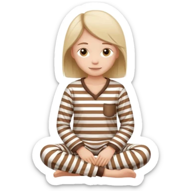 aesthetic scandinavian pyjamas with brown and white stripes sticker