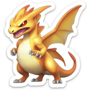Pokémon dracaufeu mega évolution shiny sticker